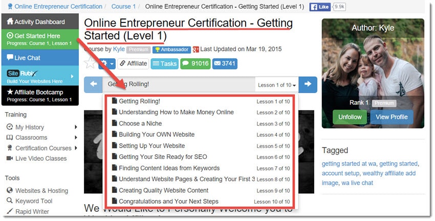 10 lessons of the online entrepreneur certification 