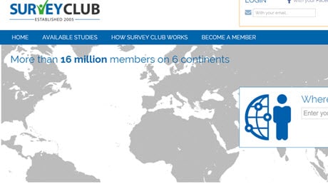 Survey Club front page