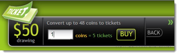 Convert coins to tickets