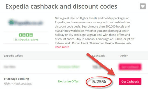 expedia cashback