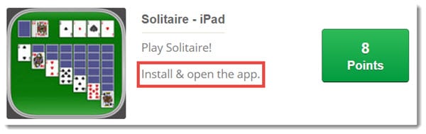 Download Solitaire and open the app to win 8 points