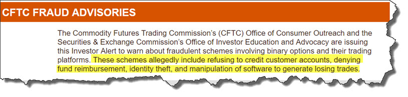CFTC Fraud advisories