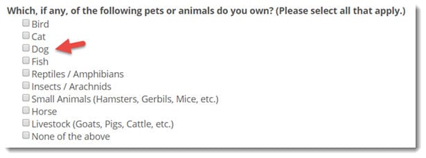 Which pets do you own?