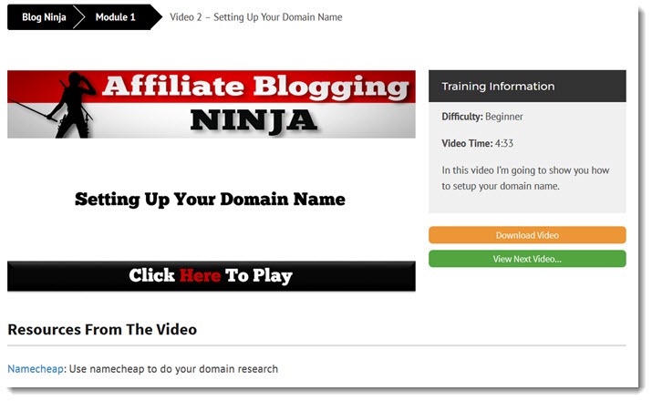 affiliate blogging ninja video