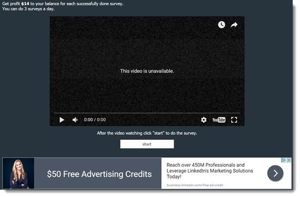 broken video and Google ad