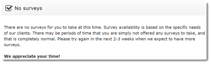 no survey
