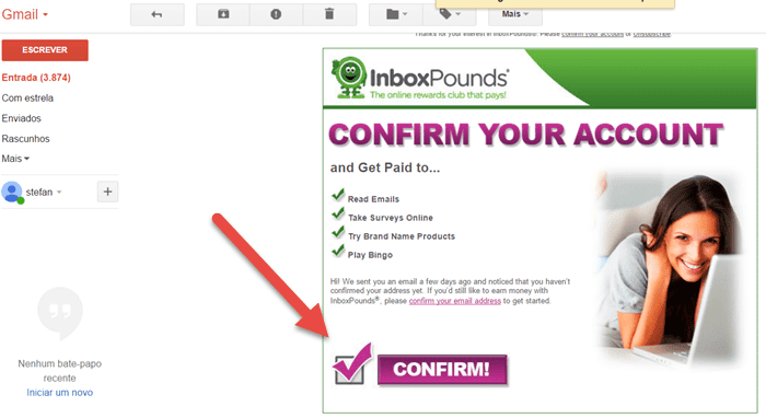 inbox pounds confirmation