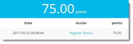 sign up bonus of 75 points