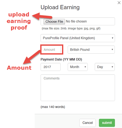 uploading earnings