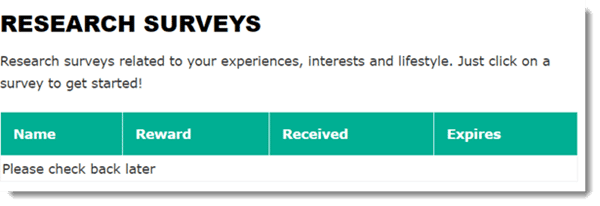 no surveys available