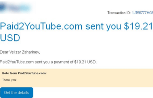 paid2youtube payment