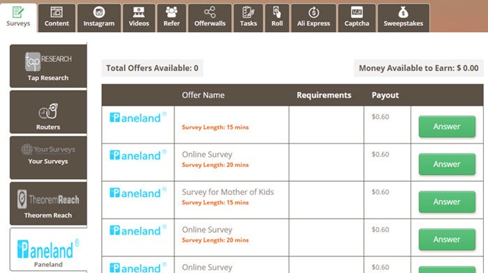 surveys from paneland