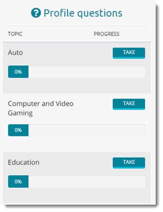 profile questions surveyeah