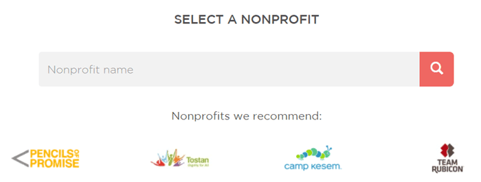 select a nonprofit