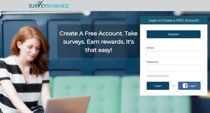 survey rewardz review - homepage