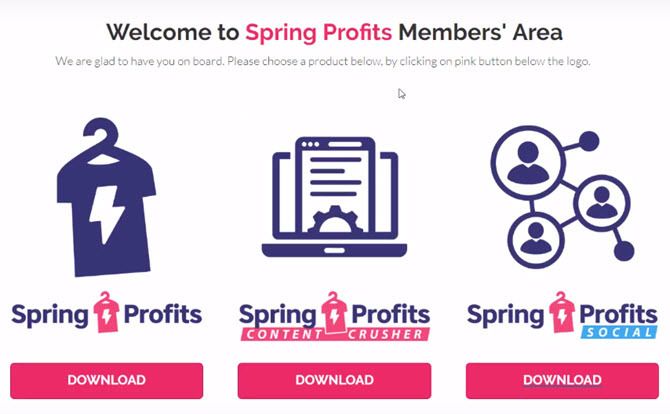 spring profits members area