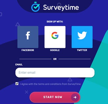 surveytime signup page