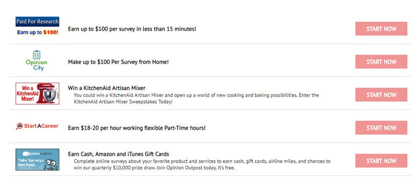 surveys2cash offers