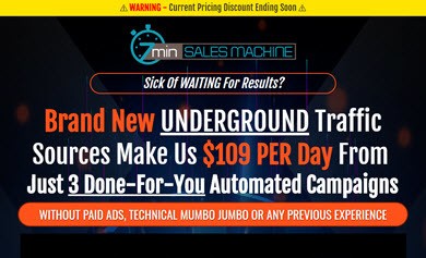 7 min sales machine review - homepage