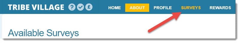 surveys tab
