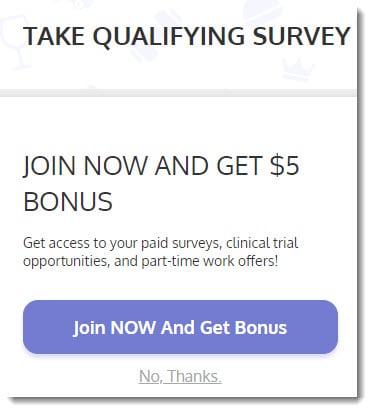 take qualifying survey