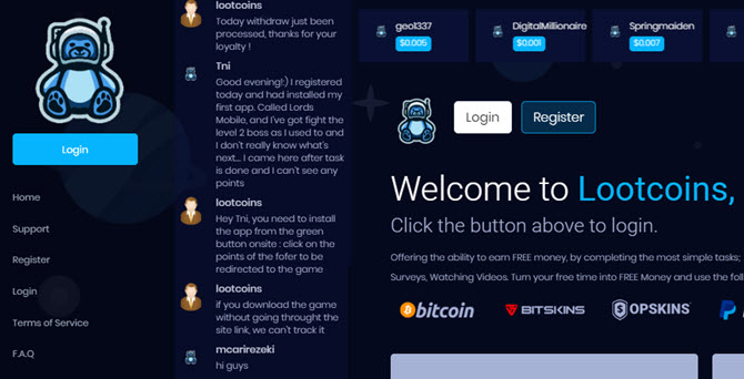 lootcoins.gg homepage