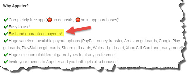 appster app guaranteed payouts