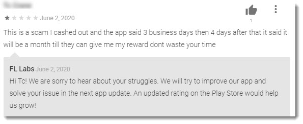 complaint about make money fast app