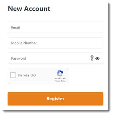 new account form