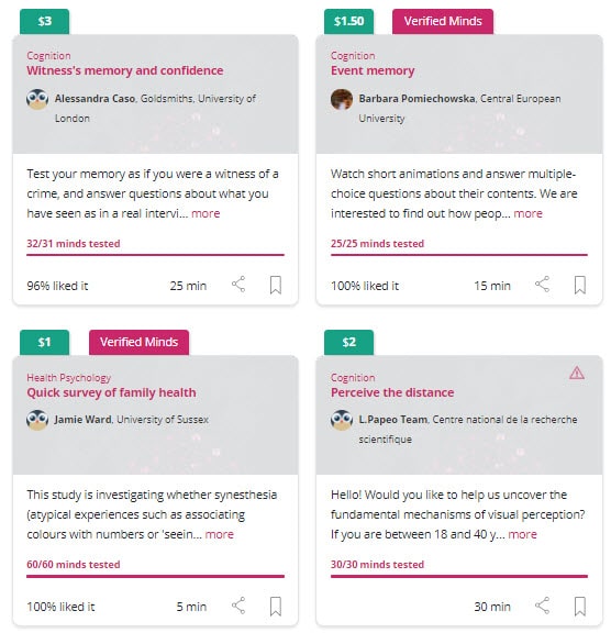 testable minds example studies