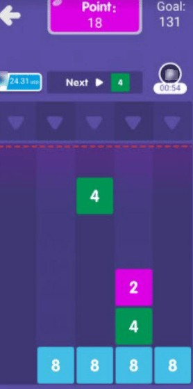 Stack The Numbers gameplay