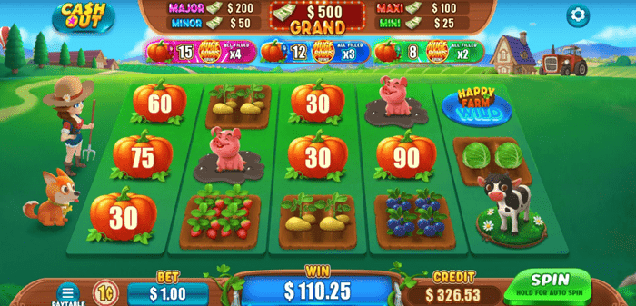 Happy Farm Slots gameplay