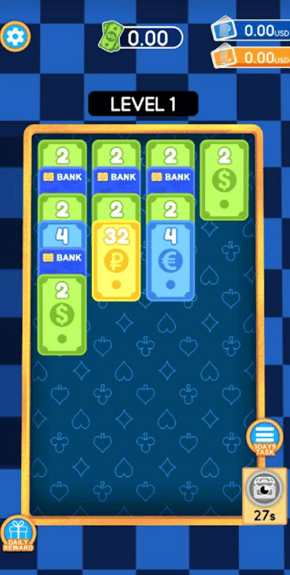 Merge Cash Puzzle gameplay