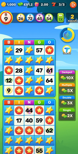 Bingo jackpot gameplay