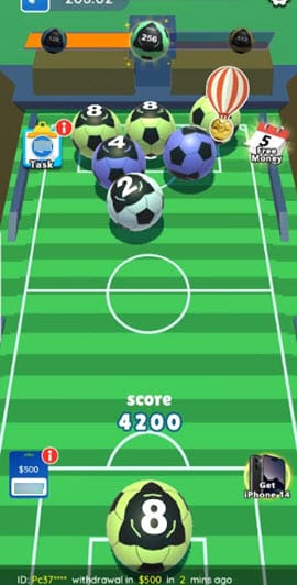 Kick Football 2048 3D gameplay