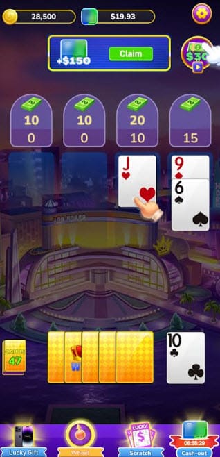 BlackJack 21 Winner gameplay