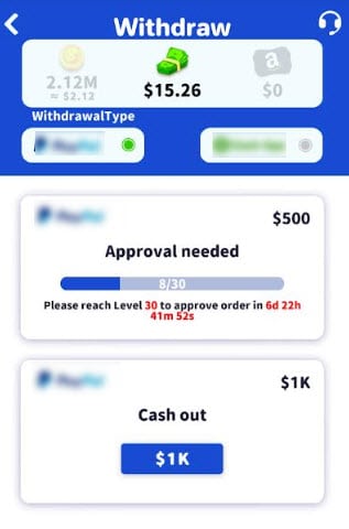 approval needed for withdrawal