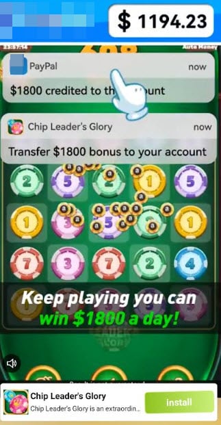 Chip Leader's Glory advert