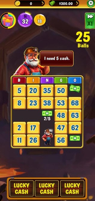 Golden Miner Bingo gameplay
