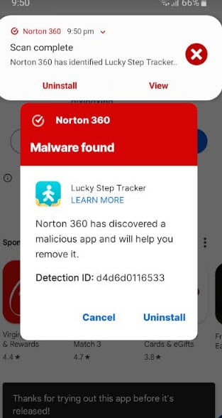 Lucky Step Tracker malware