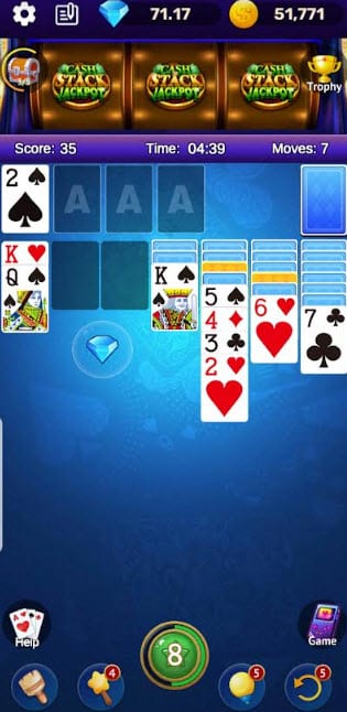 solitaire spin win gameplay